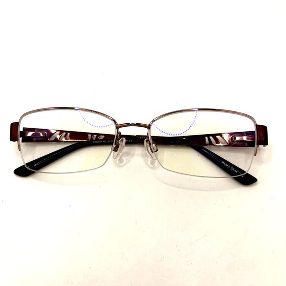 Elle Eyeglasses Color RE Half Rim Designer Frames Only Pink 53-17-135 - Picture 2 of 6
